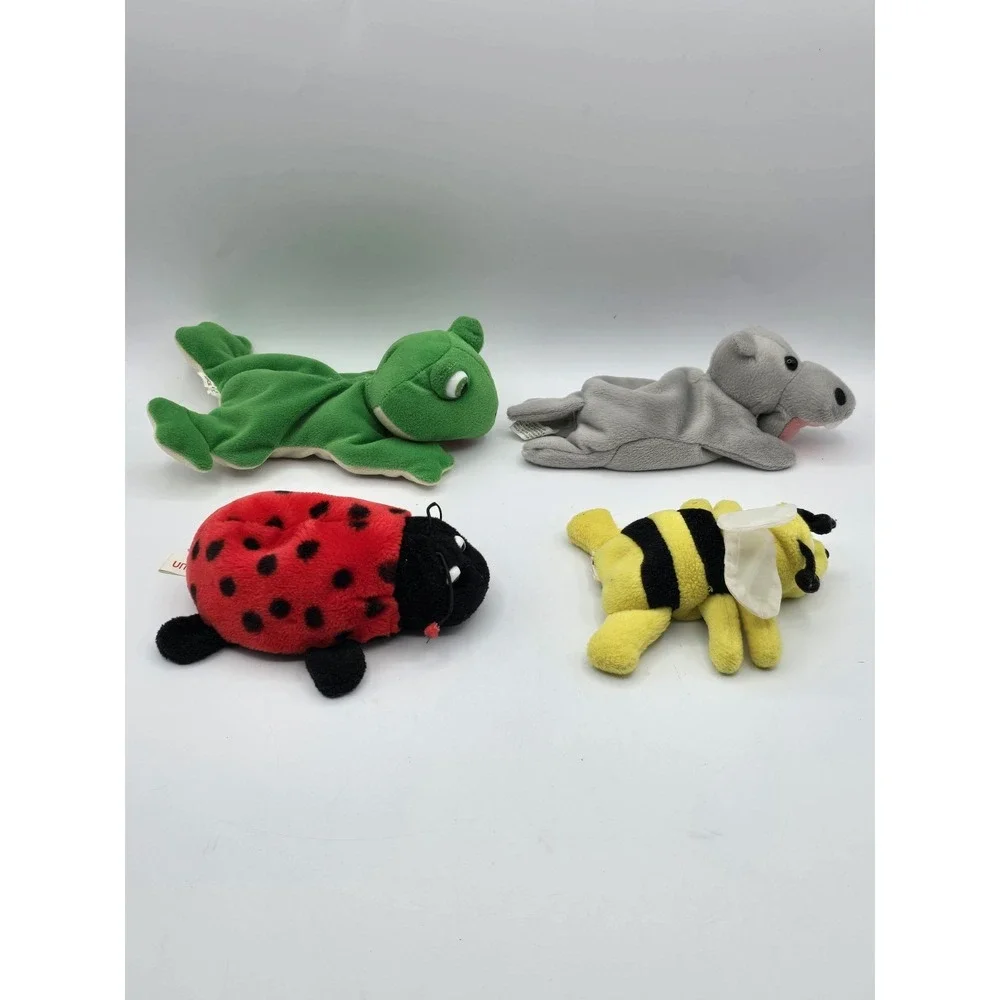 4 Lot VINTAGE 90's Plush Kids Animals- Good Condition - Plush Need Minor Repairs